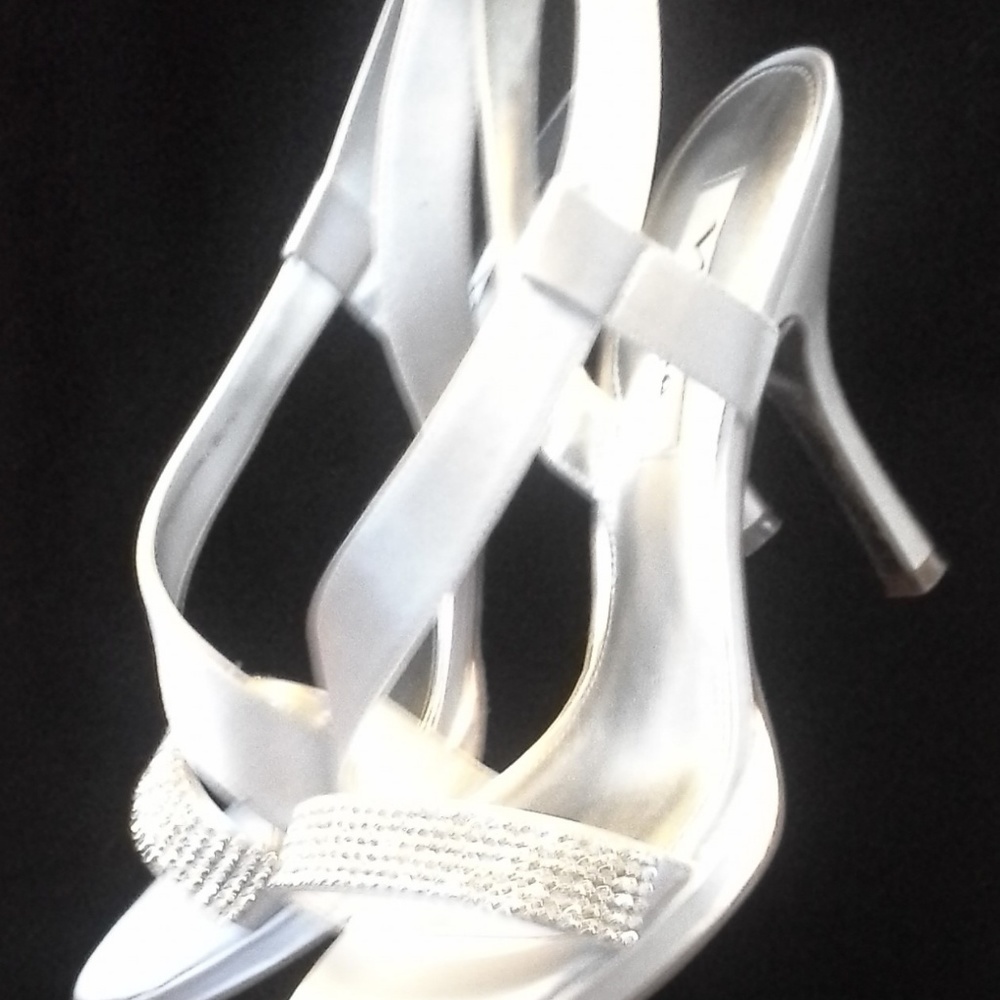 Nina Gloria YS Silver Crystal Sandal Heels - Picture 6 of 8